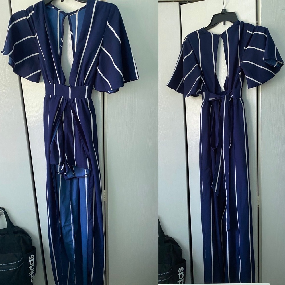 Dressy blue romper